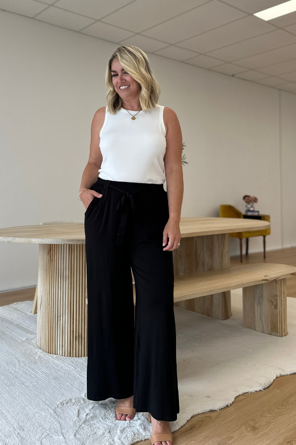 Alexa Bamboo Pant (Petite Length) - Black