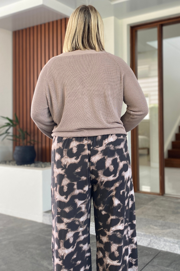 Alexa Bamboo Pant - Espresso Leopard