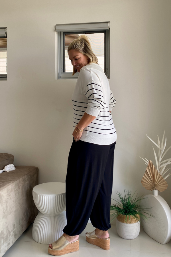 Ezi Bamboo Jumper - Black Stripe