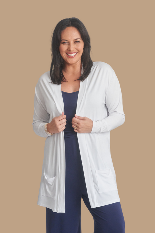 Demi Bamboo Cardigan - White