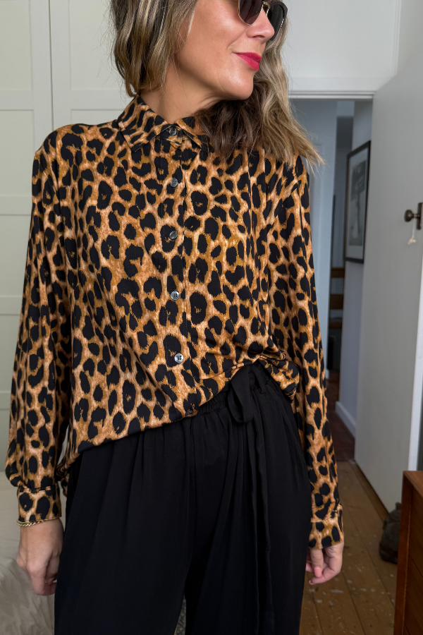 Isla Bamboo Shirt - Leopard - FINAL SALE