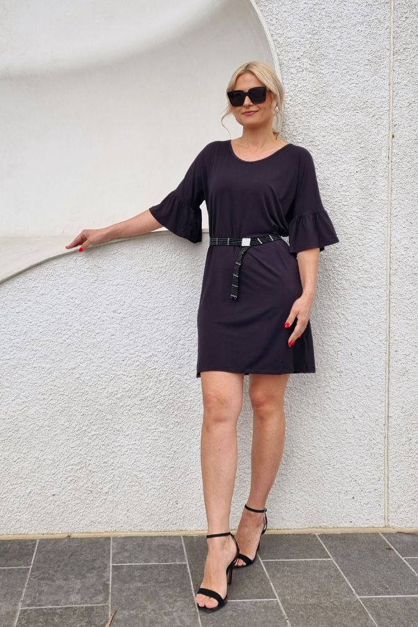 Fotini Bamboo Shift Dress - Black