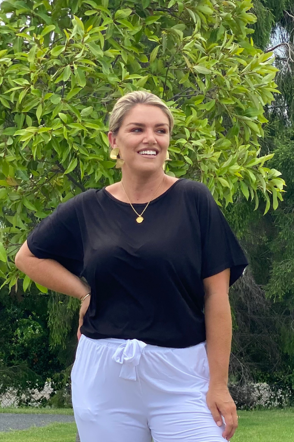 Chloe Short Sleeve Top - Black