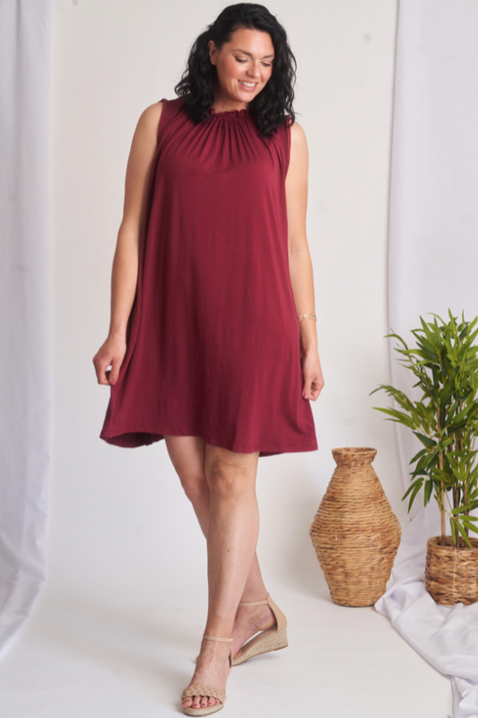 Jamie Mini Dress - Burgundy
