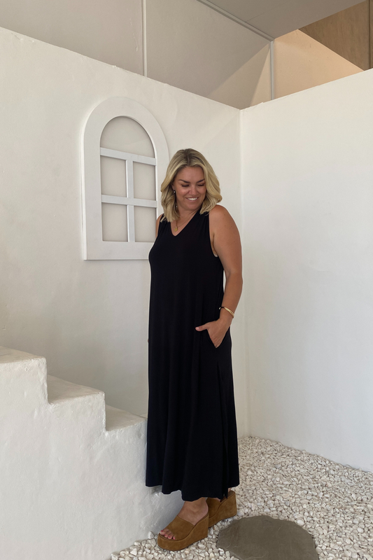 Maya Bamboo Dress - Black