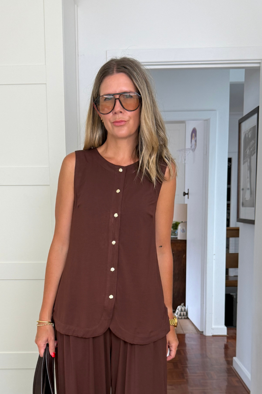 Kaia Bamboo Vest - Chocolate