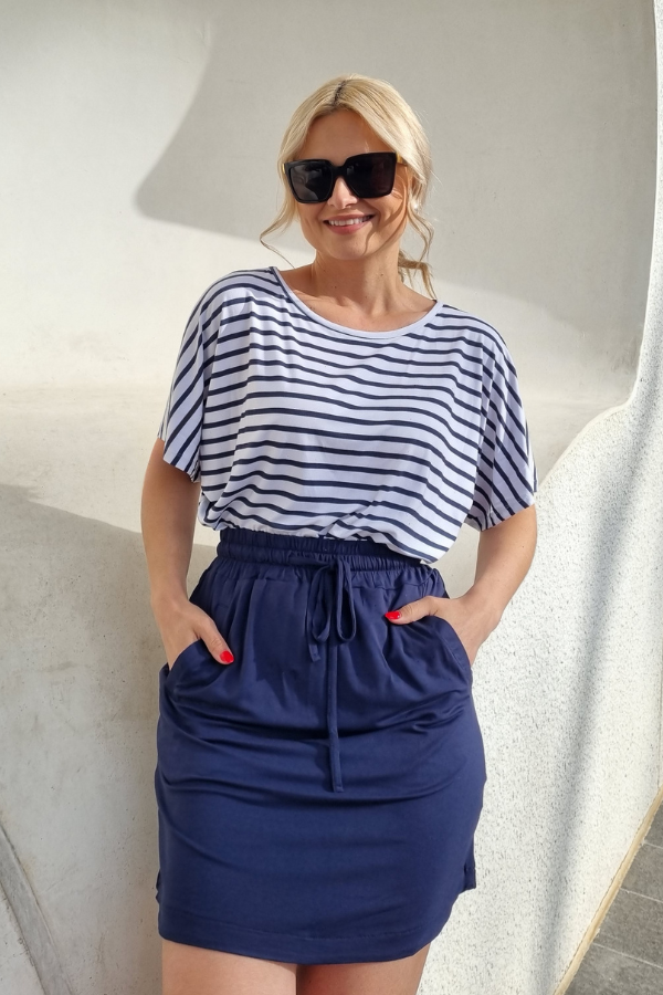 Thalia Bamboo Skirt - Navy