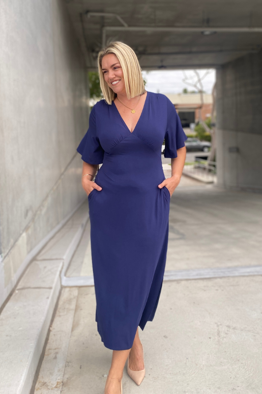 Lia Bamboo Dress - Navy