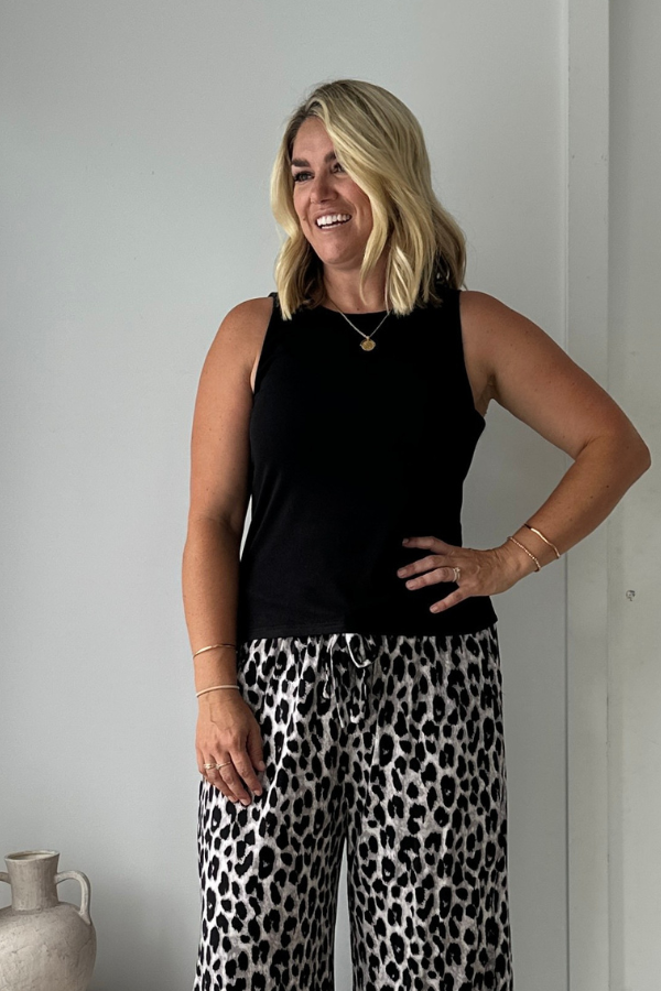 Elara Bamboo Tank - Black