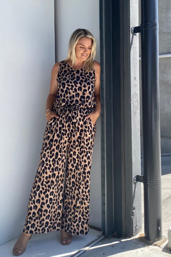Luna Bamboo Sleeveless Top - Luxe Leopard