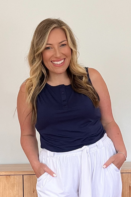 Angelina Sleeveless Top - Navy
