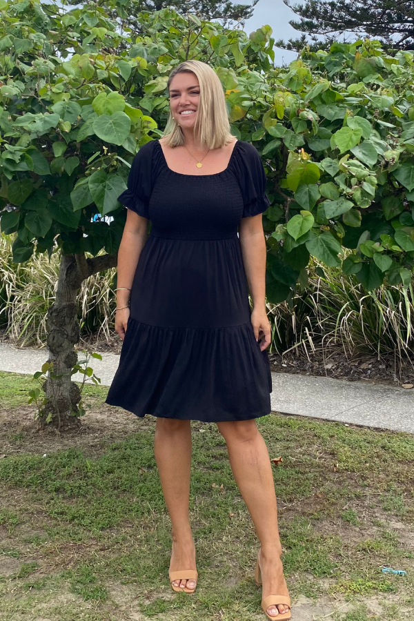 GEMMA BAMBOO DRESS - BLACK