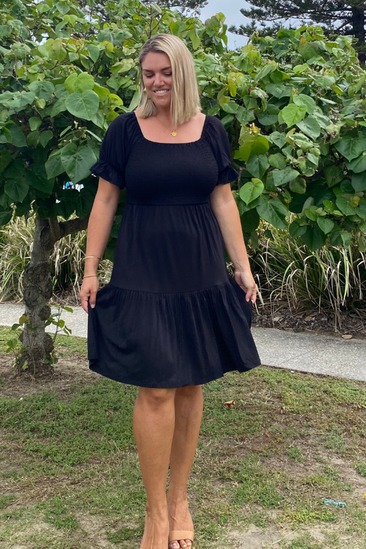 GEMMA BAMBOO DRESS - BLACK