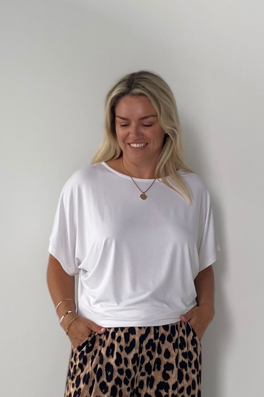 Chloe Short Sleeve Top - White