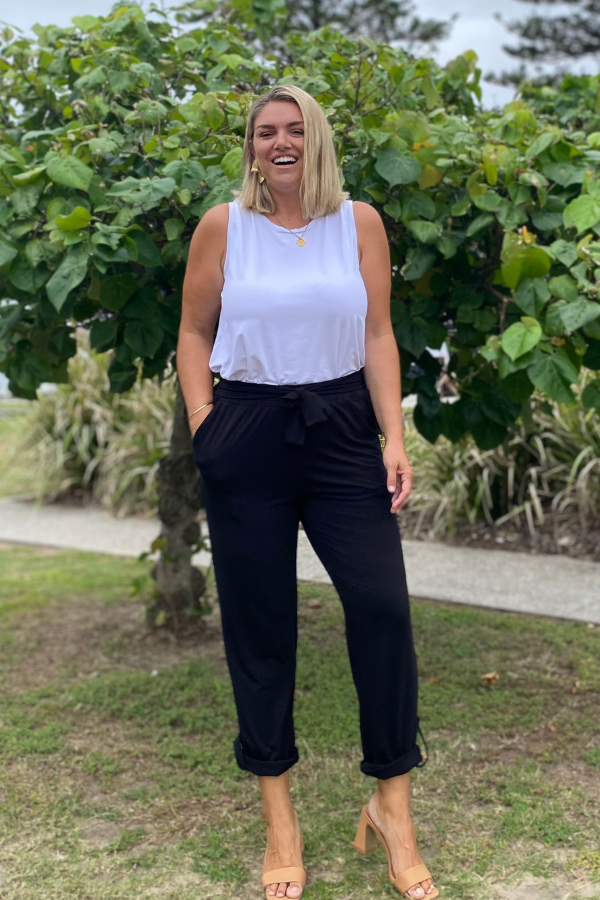 Carissa Bamboo Straight Leg Pant - Black