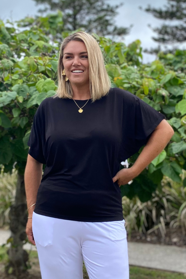 Chloe Short Sleeve Top - Black