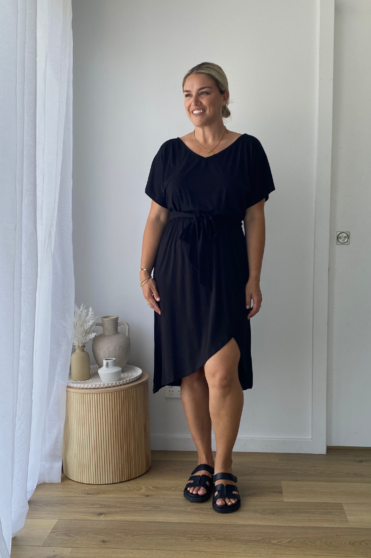 Eleni Midi Dress - Black