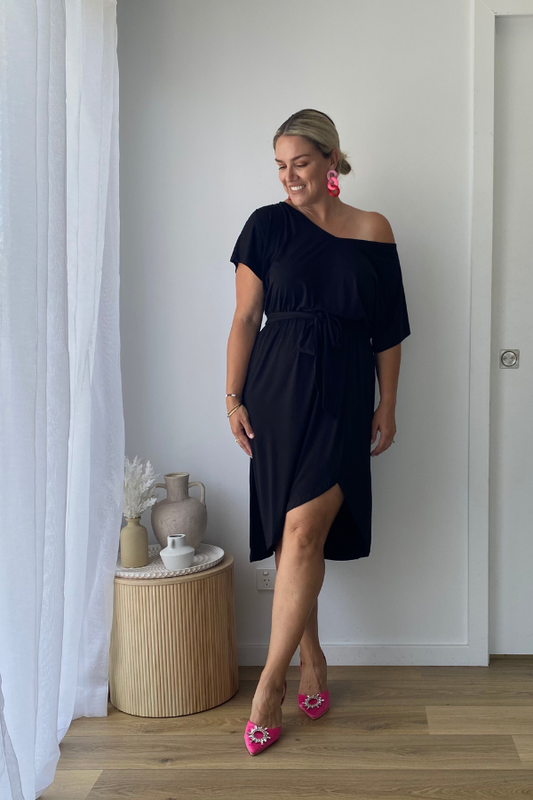 Eleni Midi Dress - Black
