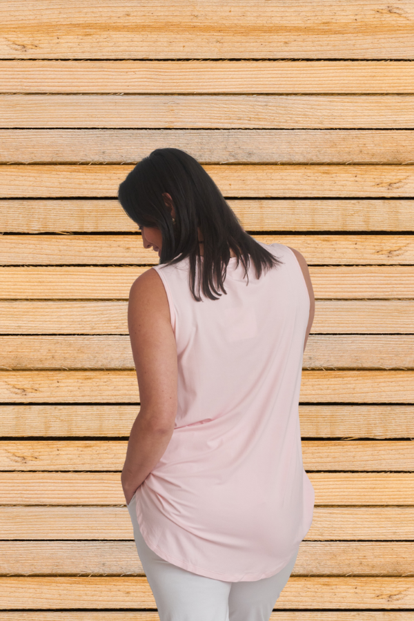 Maria V-Neck Sleeveless Top - Pink - Final Sale