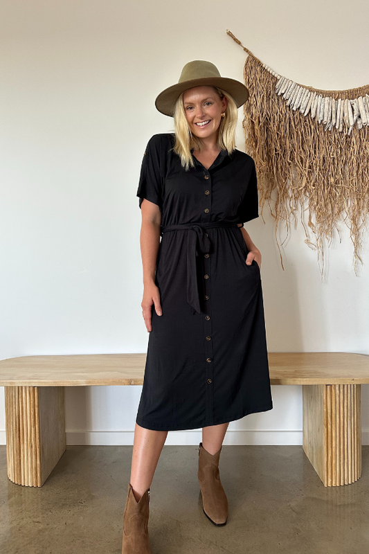 Celia Bamboo Shirt Dress - Storm