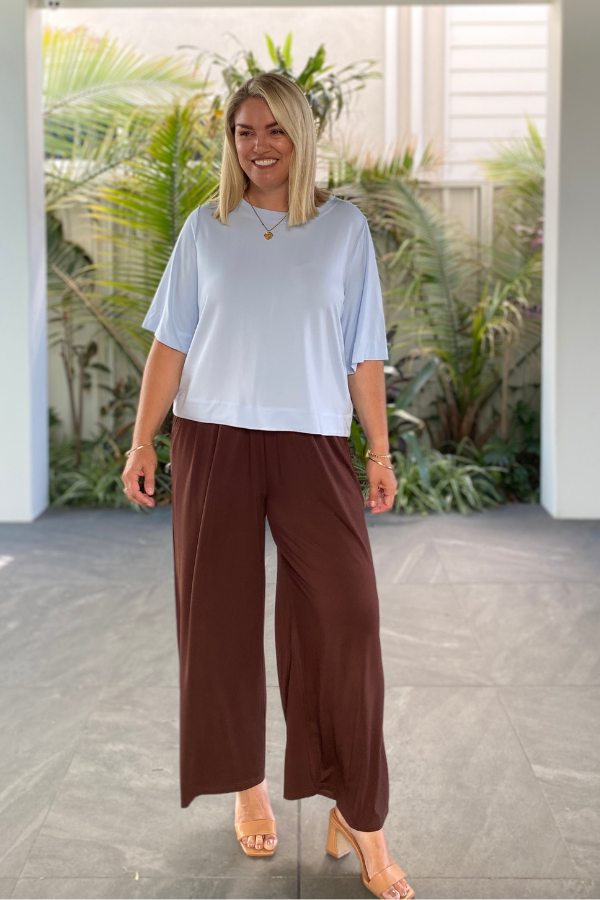 Alexa Bamboo Pant (Petite Length) - Chocolate