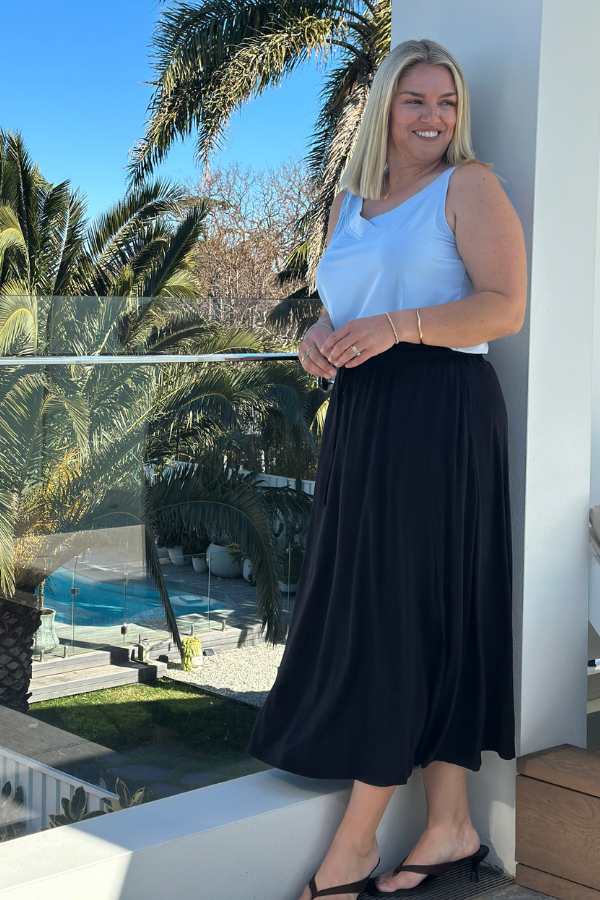 Kailee Bamboo Skirt - Black