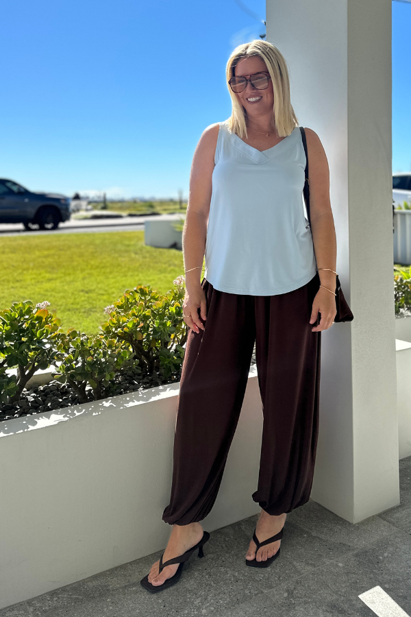 Piper Bamboo Pant - Chocolate