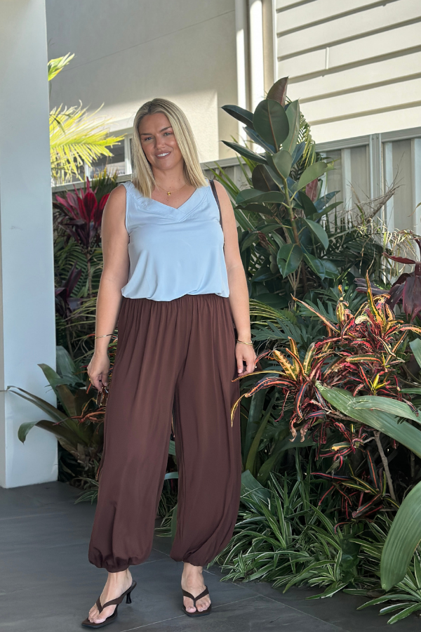 Piper Bamboo Pant - Chocolate