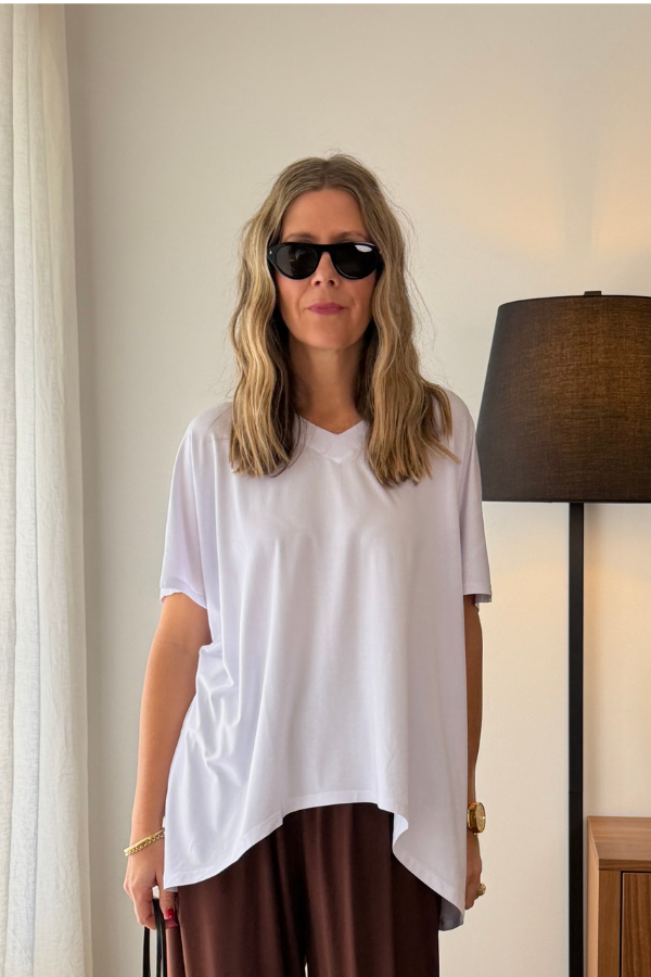 Olivia Bamboo Top - White