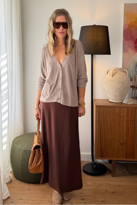 Raya Bamboo Skirt - Chocolate