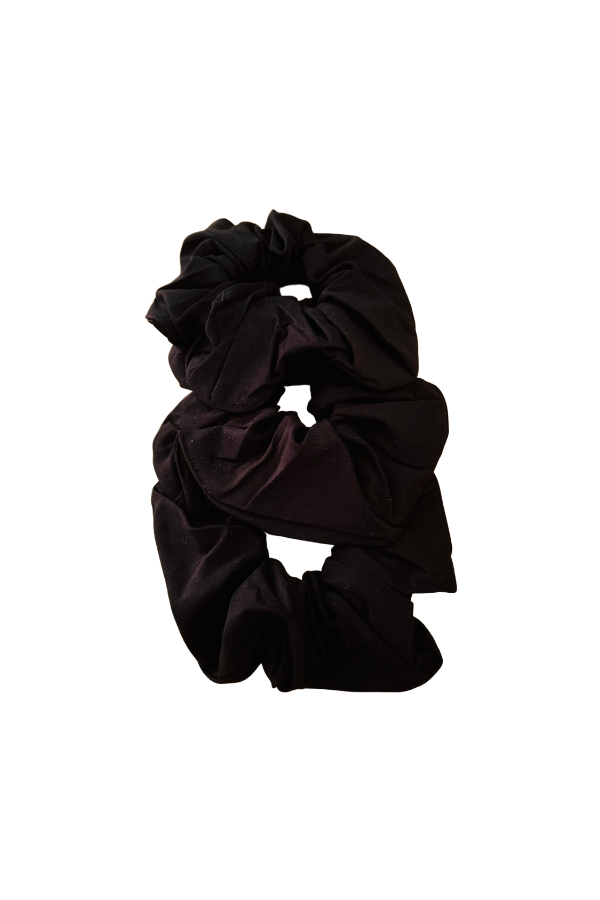 3 Pack Bamboo Scrunchie - Black