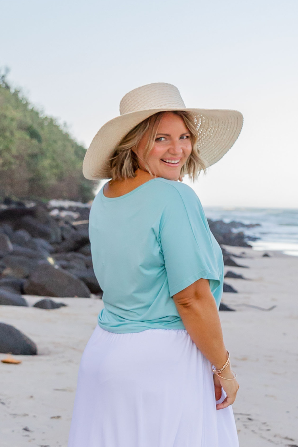 Chloe Short Sleeve Top - Aqua