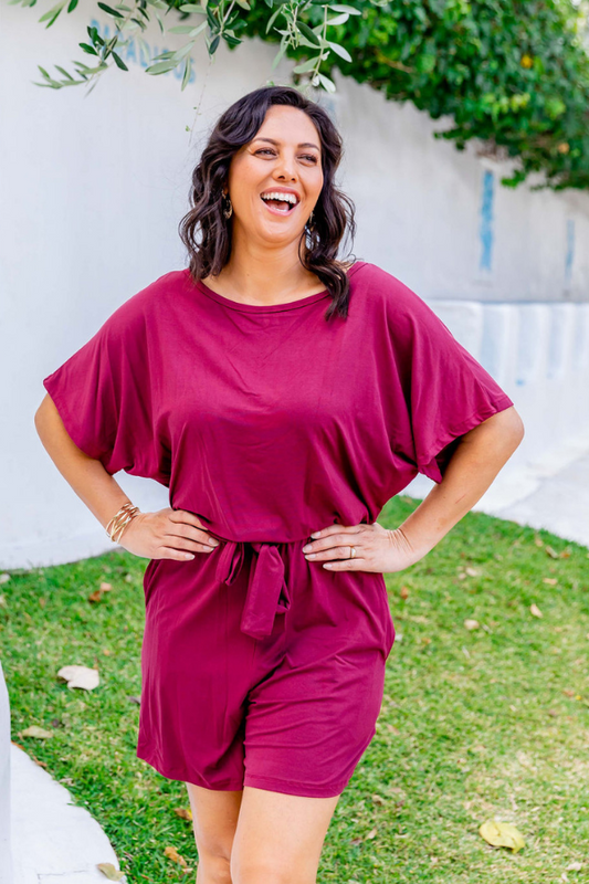 Victoria Playsuit - Burgundy