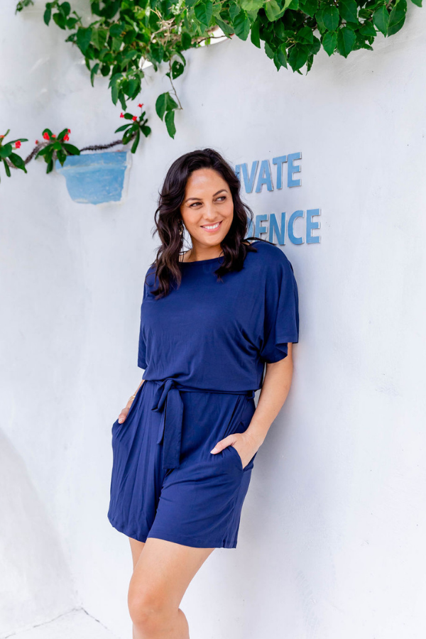 Victoria Playsuit - Navy - Final Sale
