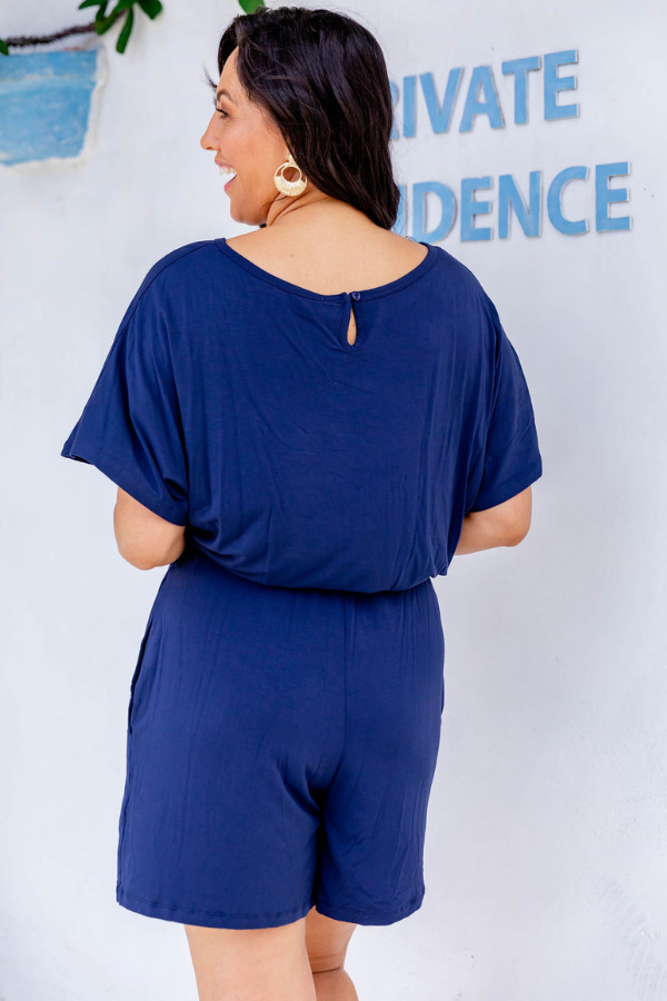Victoria Playsuit - Navy - Final Sale