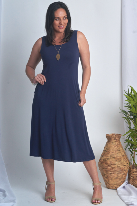 Katie Bamboo Maxi Dress - Navy