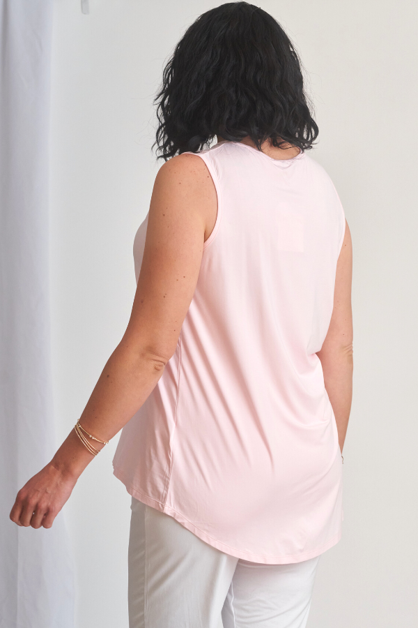 Maria V-Neck Sleeveless Top - Pink